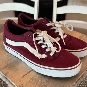 Vans Old Skool Maroon and White Sneakers women’s 8
